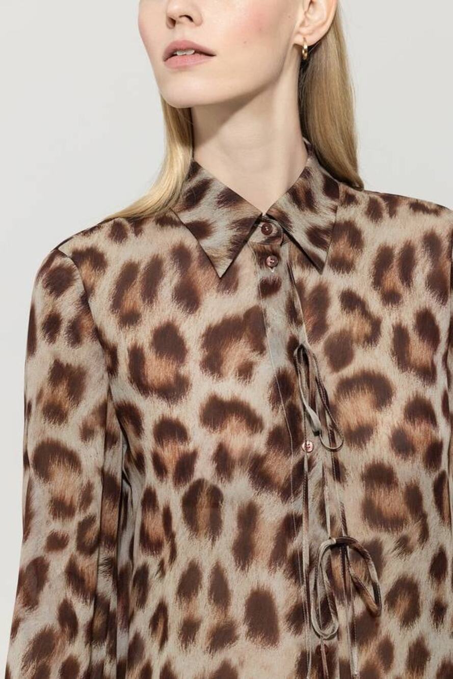 Luisa Cerano Animal Print Blouse in Multi 40 US 10